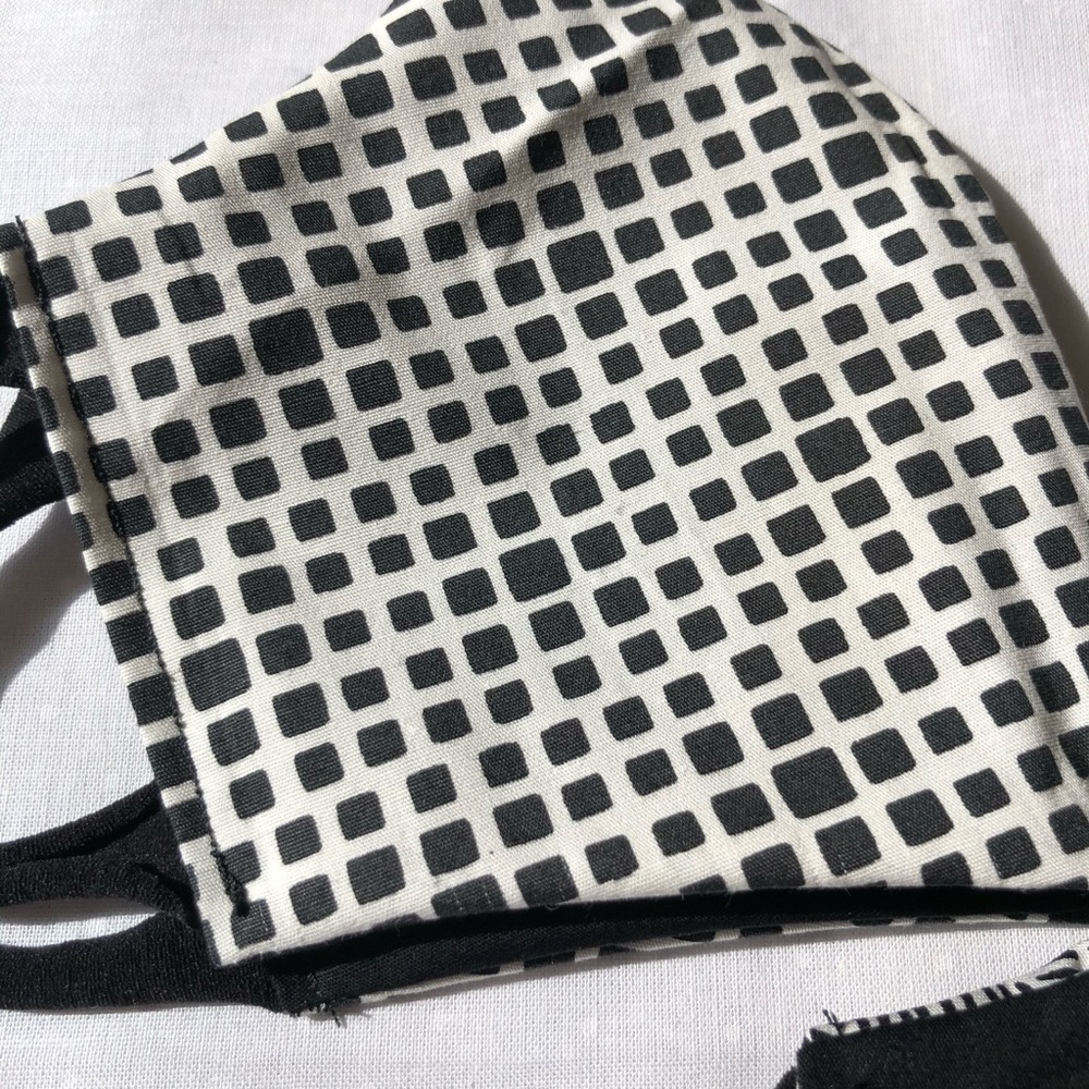 Adult Face Mask Black and Cream